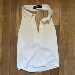 Sorella white halter crop top size S